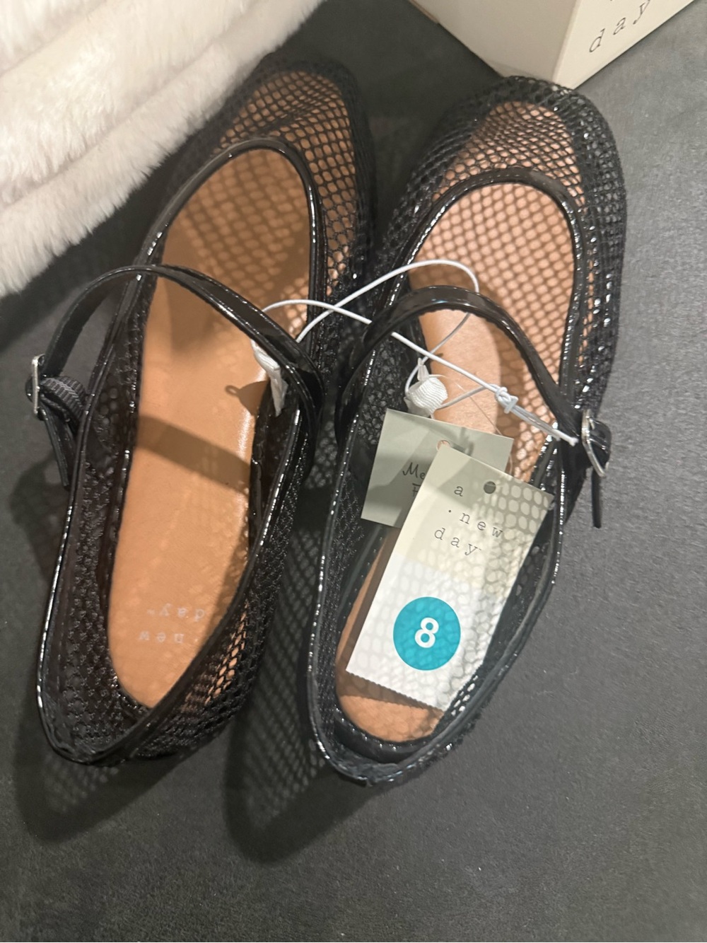 a new day Women's Black Mesh Mary Jane Memory Foam Flats - Picture 3 of 8